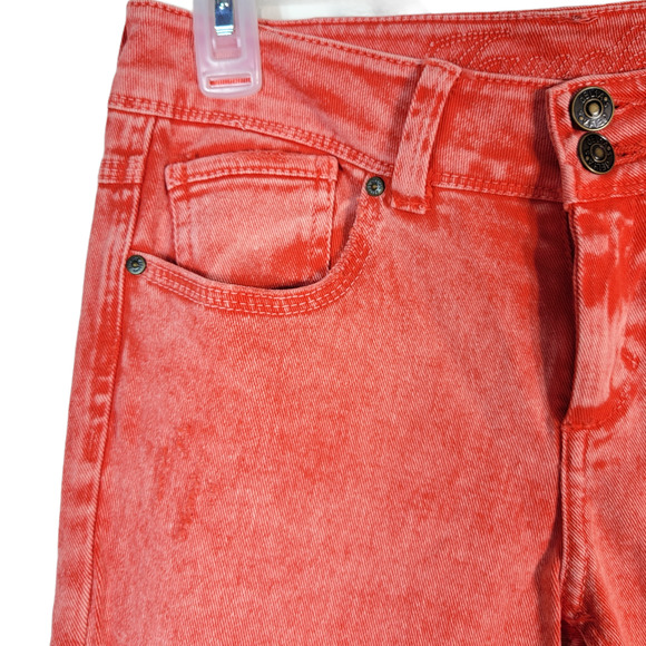dELiA*s Jayden Y2K Faded Red Acid Wash Punk Grunge Bootcut Jeans Sz 3-4 (28x30) - Picture 5 of 10